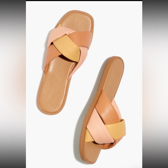Madewell Jayna braided slide sandal washed Mauve size 11 new without box